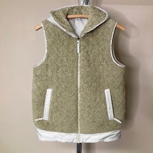 Patagonia Small/Med Los Gatos Womens Reversible Hooded Full Zip Vest Tan 25221